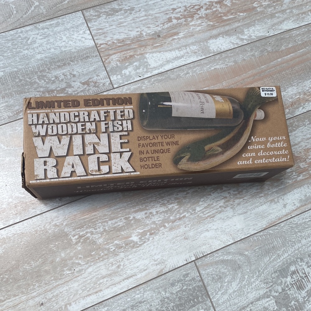 Limited Edition Handcrafted wooden Fish Wine‎ Rack